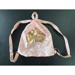 Disney Bibbidi Bobbidi Boutique Pink Gold Cinch Drawstring Backpack Bag